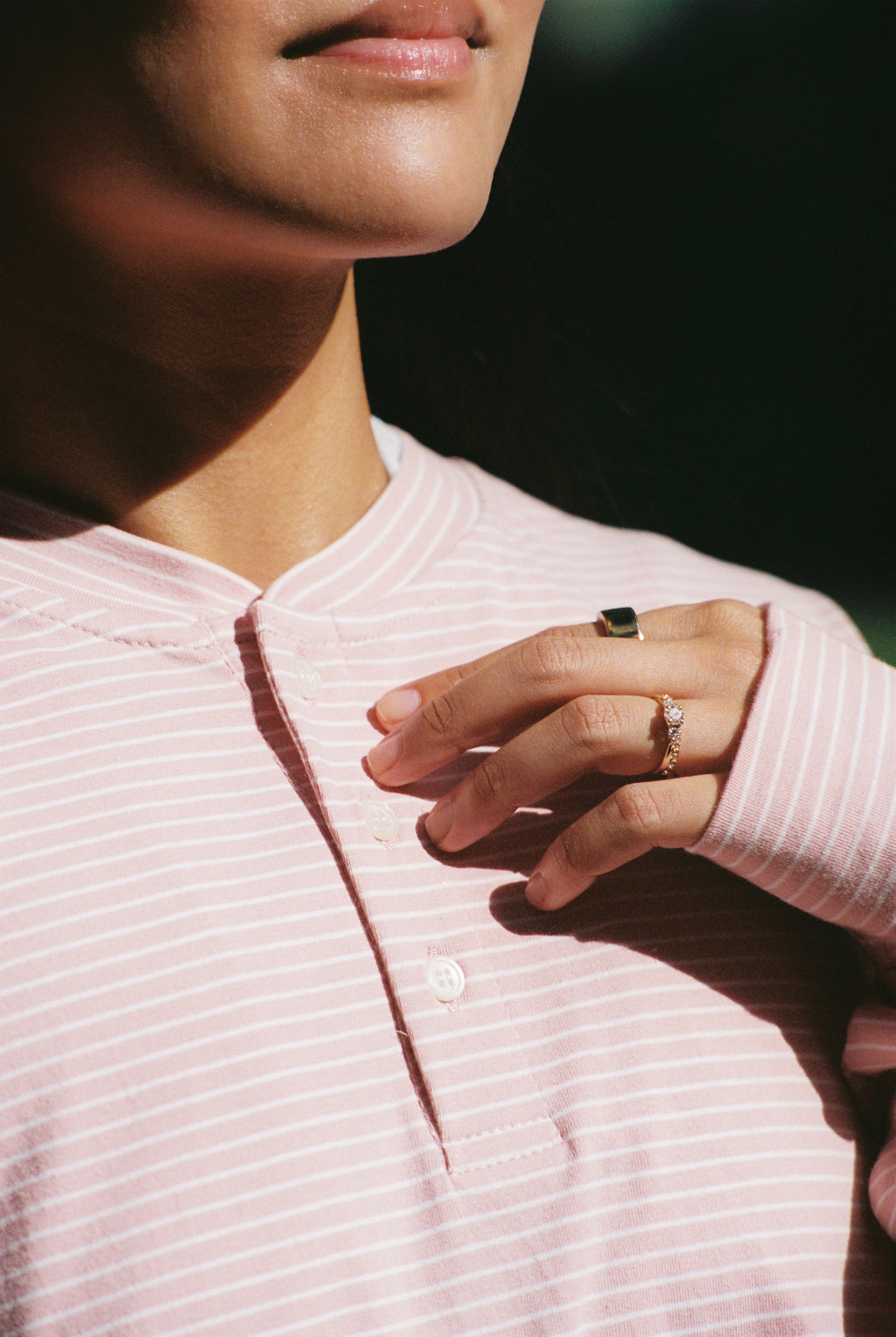 Long Sleeve Henley Stripe Set